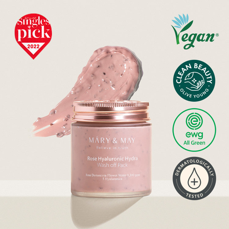 Mary&May Vegan Rose Hyaluronic Hydra Wash off Pack 125g